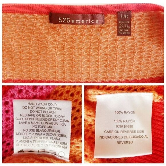 525 AMERICA STRIPED MESH SWEATER WOMENS SIZE L - Picture 5 of 5